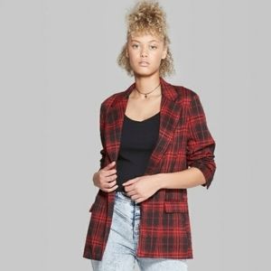 Wild Fable Red Plaid Oversized Blazer